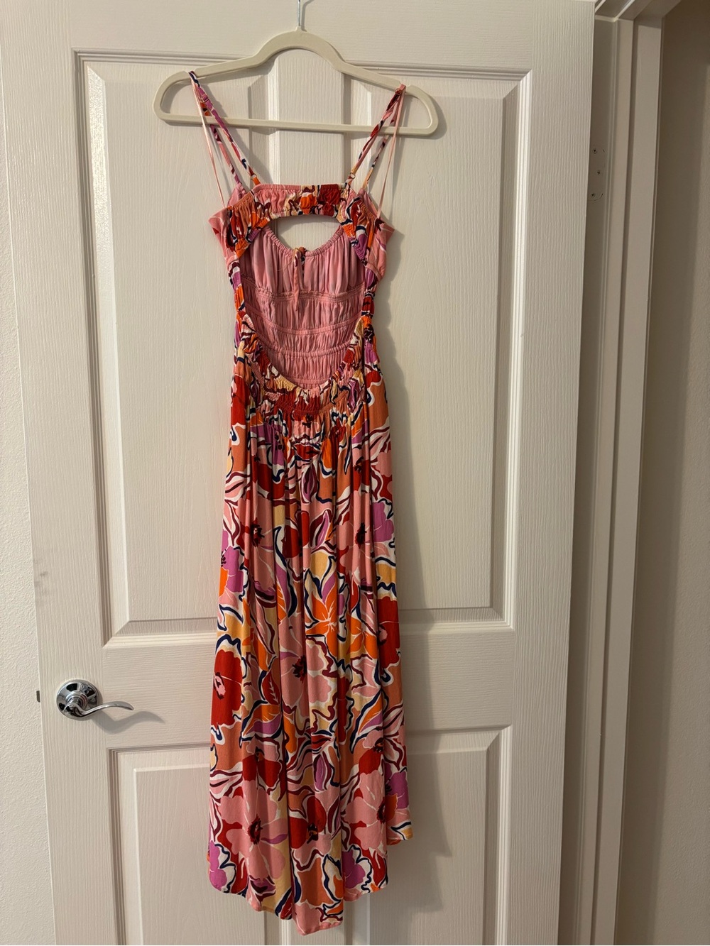 l*space Pink & Orange Floral Cutout Maxi Dress